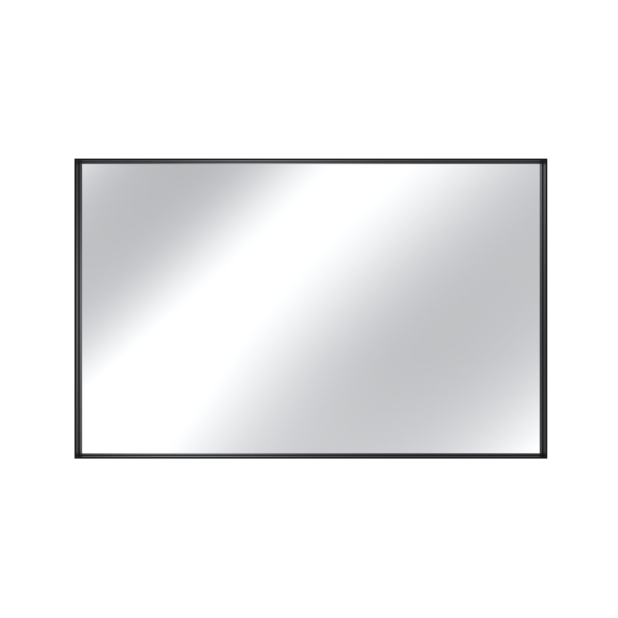 Vanityfus 30-in W 48-in H Rectangle Matte Black Framed Wall-Mounted Bathroom Vanity Mirror in sliver