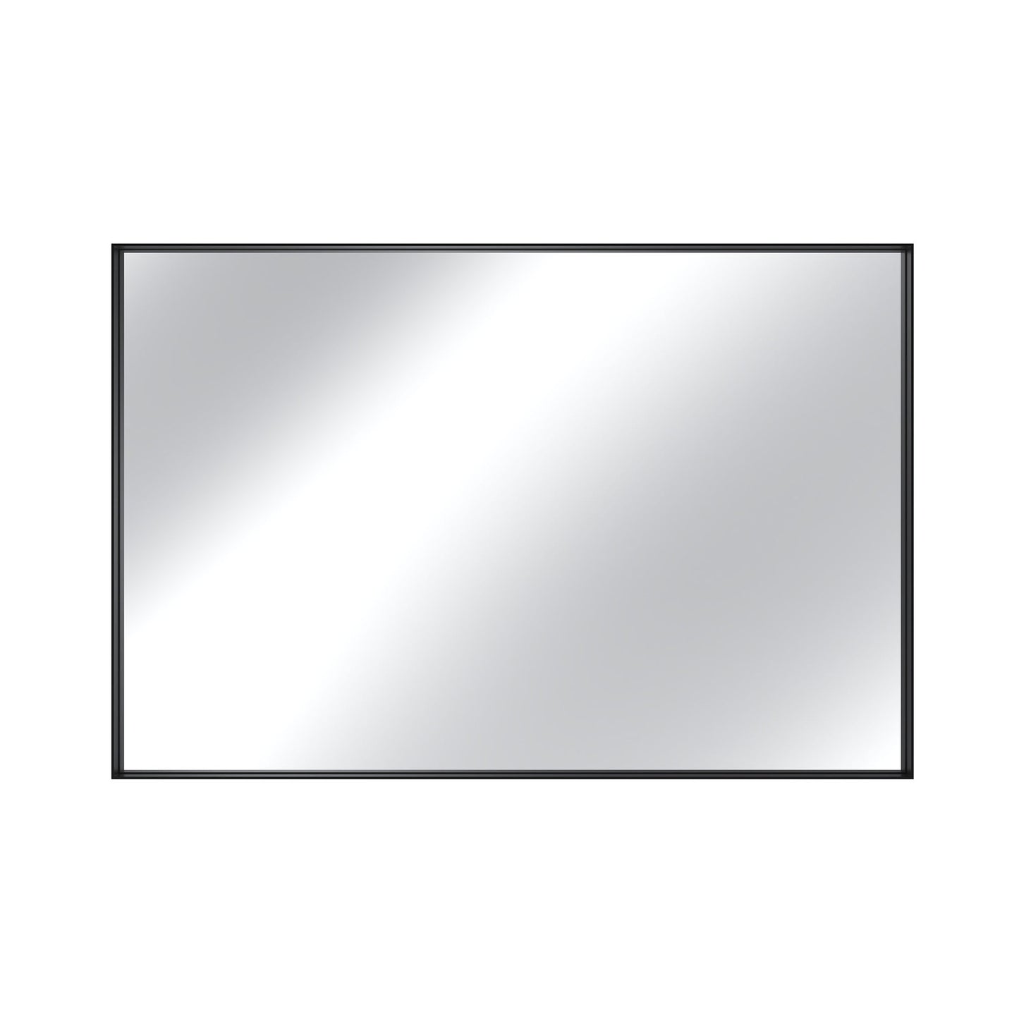 Vanityfus 32-in W 48-in H Rectangle Matte Black Framed Wall-Mounted Bathroom Vanity Mirror in sliver