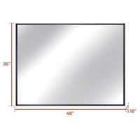 Vanityfus 36-in W 48-in H Rectangle Matte Black Framed Wall-Mounted Bathroom Vanity Mirror in sliver