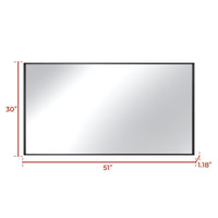 Vanityfus 30-in W 51-in H Rectangle Matte Black Framed Wall-Mounted Bathroom Vanity Mirror in sliver