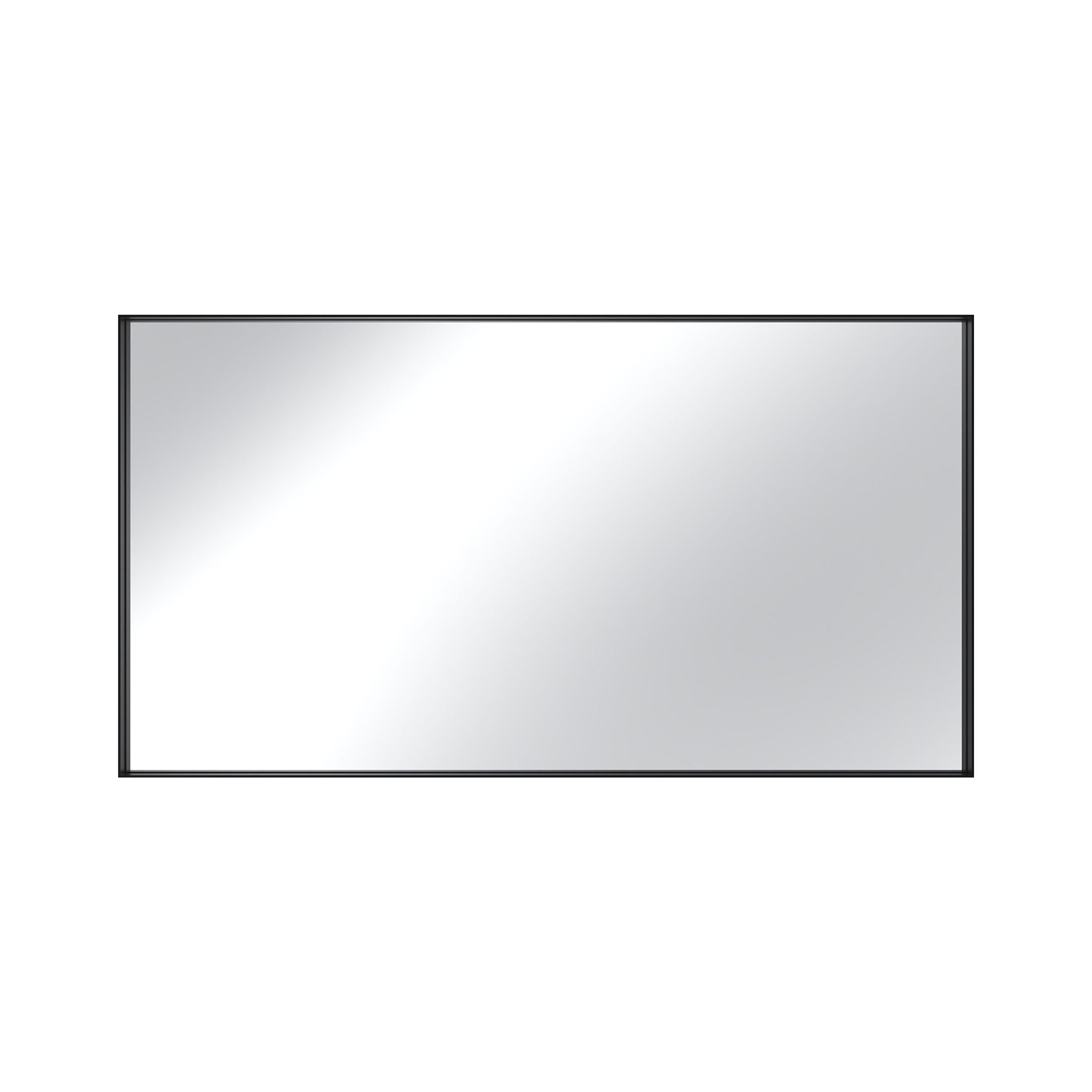 Vanityfus 30-in W 51-in H Rectangle Matte Black Framed Wall-Mounted Bathroom Vanity Mirror in sliver