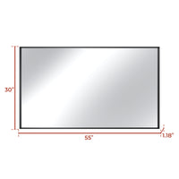 Vanityfus 30-in W 55-in H Rectangle Matte Black Framed Wall-Mounted Bathroom Vanity Mirror in sliver