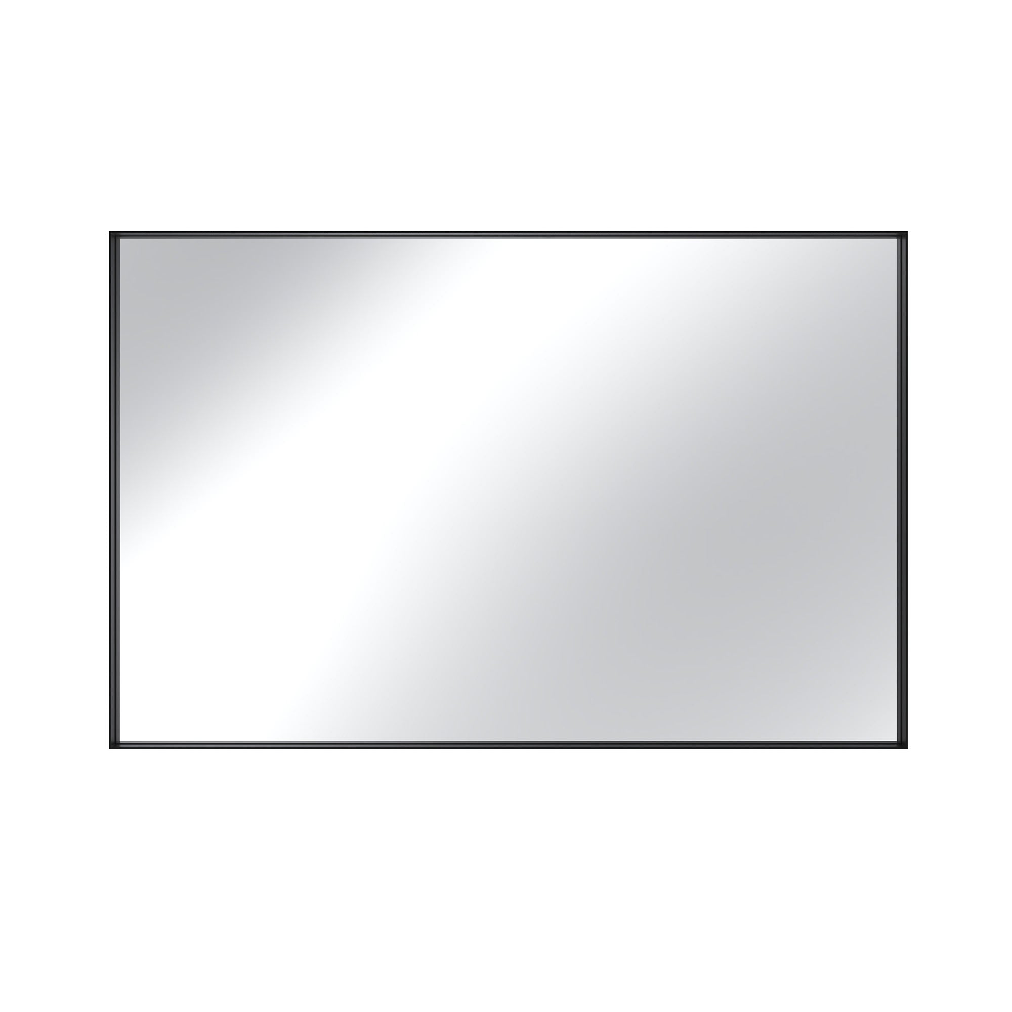 Vanityfus 36-in W 55-in H Rectangle Matte Black Framed Wall-Mounted Bathroom Vanity Mirror in sliver