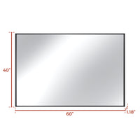 Vanityfus 40-in W 60-in H Rectangle Matte Black Framed Wall-Mounted Bathroom Vanity Mirror in sliver