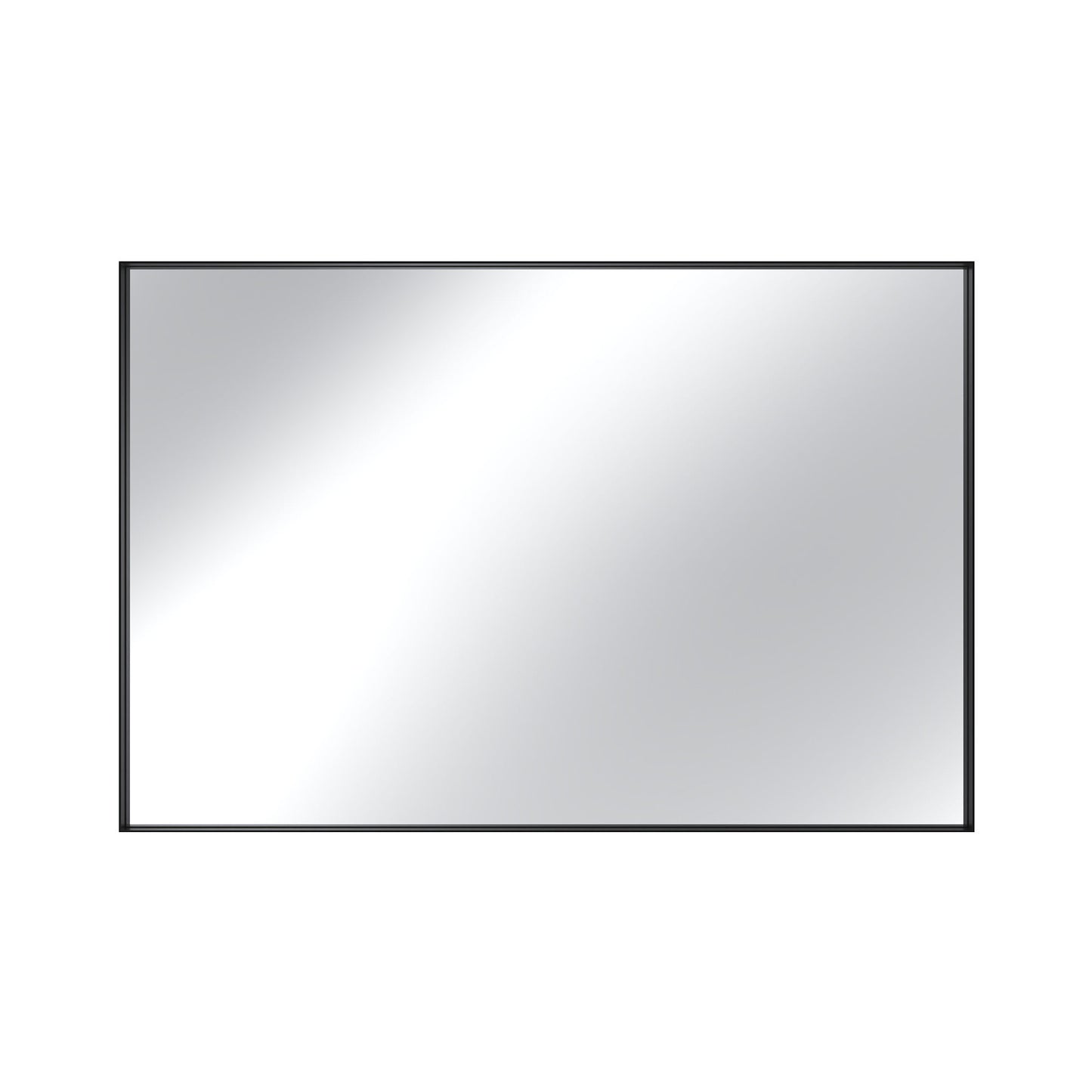 Vanityfus 40-in W 60-in H Rectangle Matte Black Framed Wall-Mounted Bathroom Vanity Mirror in sliver