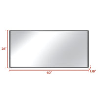 Vanityfus 28-in W 60-in H Rectangle Matte Black Framed Wall-Mounted Bathroom Vanity Mirror in sliver