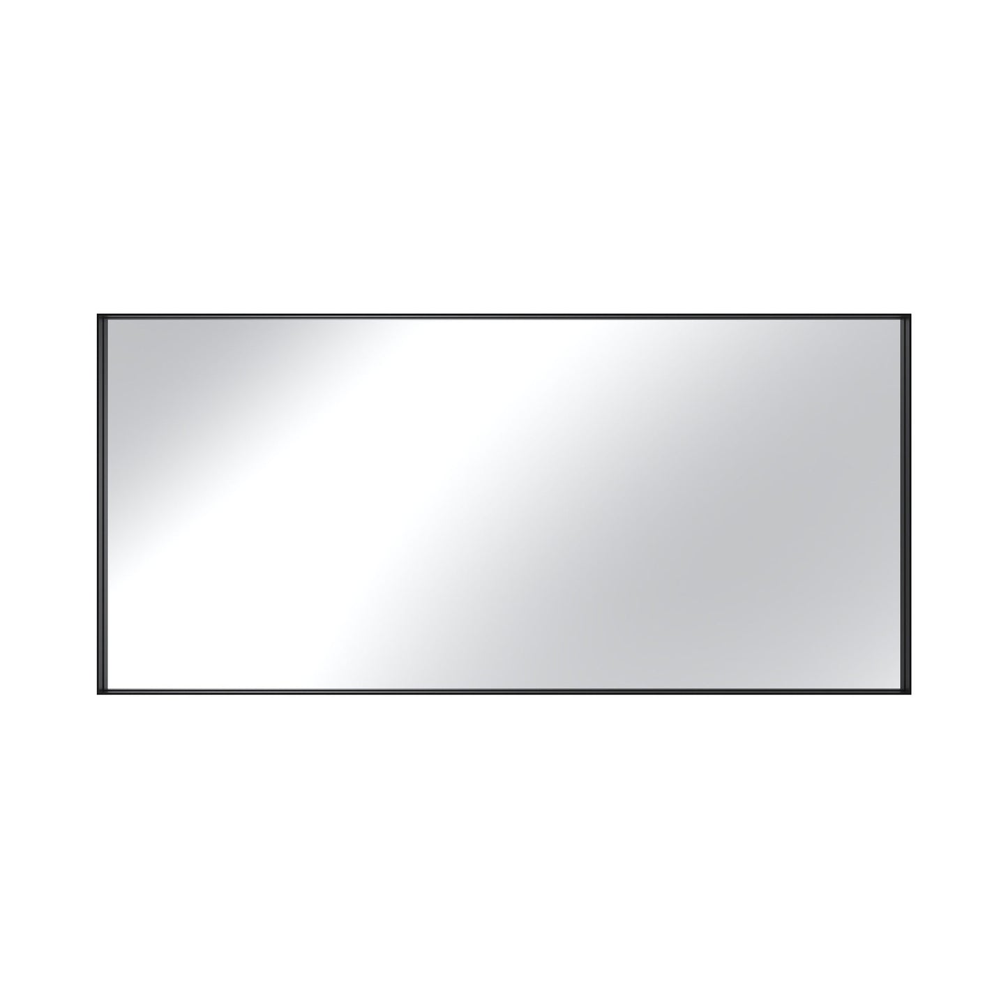 Vanityfus 28-in W 60-in H Rectangle Matte Black Framed Wall-Mounted Bathroom Vanity Mirror in sliver