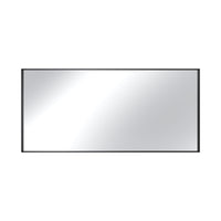 Vanityfus 28-in W 60-in H Rectangle Matte Black Framed Wall-Mounted Bathroom Vanity Mirror in sliver