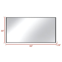 Vanityfus 30-in W 60-in H Rectangle Matte Black Framed Wall-Mounted Bathroom Vanity Mirror in sliver