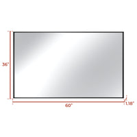 Vanityfus 36-in W 60-in H Rectangle Matte Black Framed Wall-Mounted Bathroom Vanity Mirror in sliver