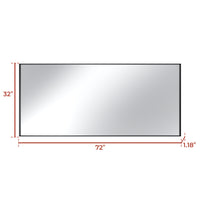 Vanityfus 32-in W 72-in H Rectangle Matte Black Framed Wall-Mounted Bathroom Vanity Mirror in sliver