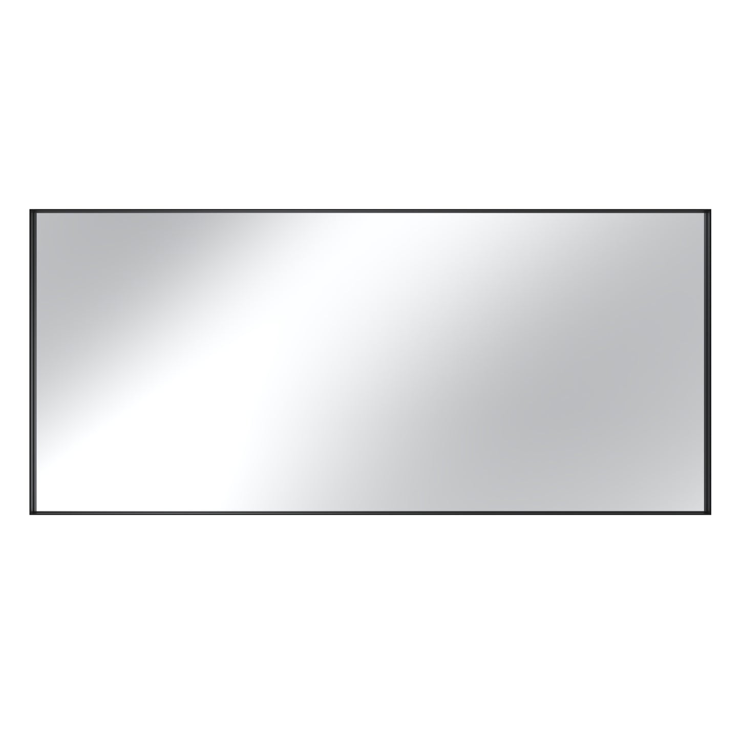 Vanityfus 32-in W 72-in H Rectangle Matte Black Framed Wall-Mounted Bathroom Vanity Mirror in sliver