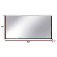 Vanityfus 36-in W 72-in H Rectangle Matte Black Framed Wall-Mounted Bathroom Vanity Mirror in sliver