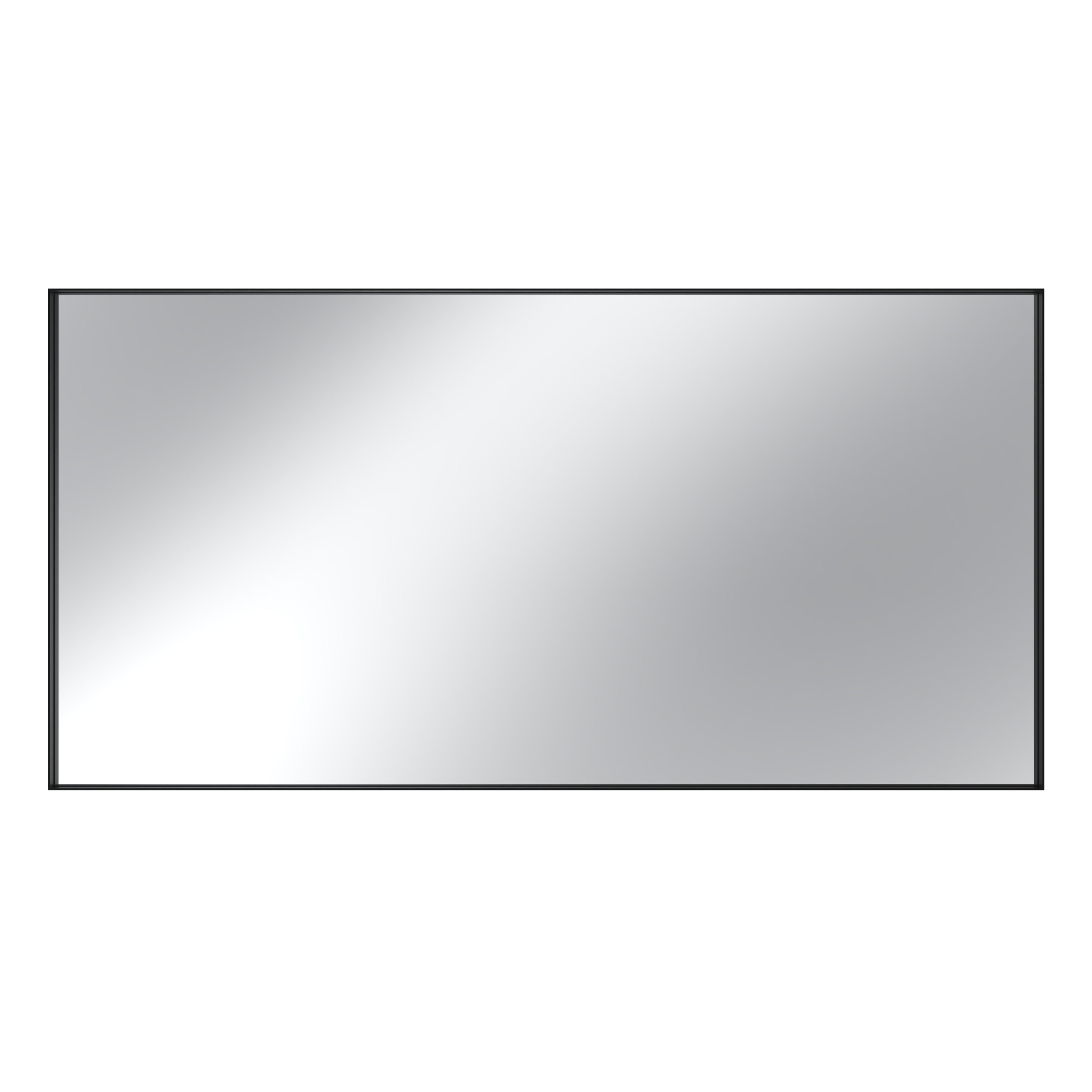 Vanityfus 36-in W 72-in H Rectangle Matte Black Framed Wall-Mounted Bathroom Vanity Mirror in sliver