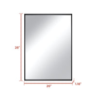 Vanityfus 20-in W 28-in H Rectangle Matte Black Framed Wall-Mounted Bathroom Vanity Mirror in Silver