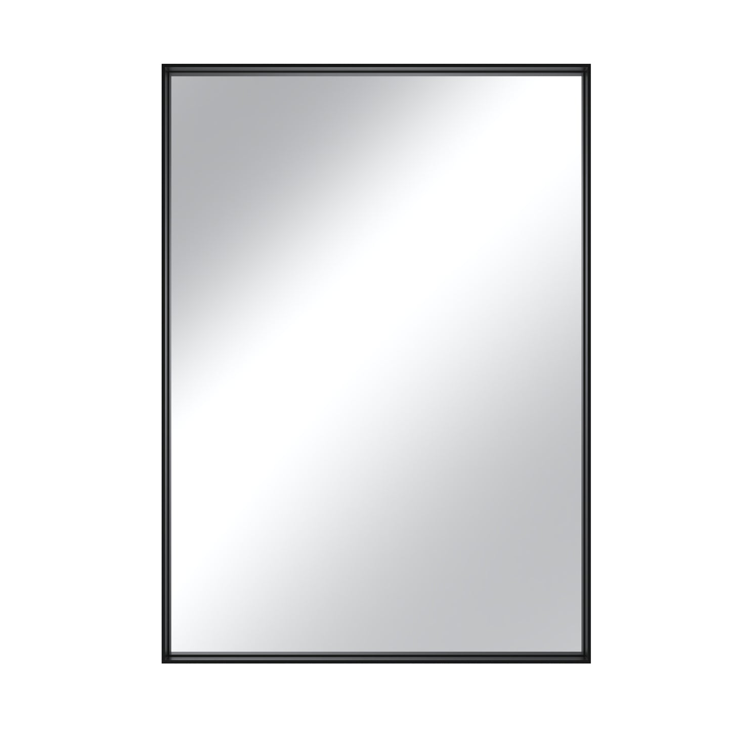 Vanityfus 20-in W 28-in H Rectangle Matte Black Framed Wall-Mounted Bathroom Vanity Mirror in Silver