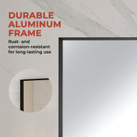 Vanityfus 22-in W 30-in H Rectangle Matte Black Framed Wall-Mounted Bathroom Vanity Mirror in Silver