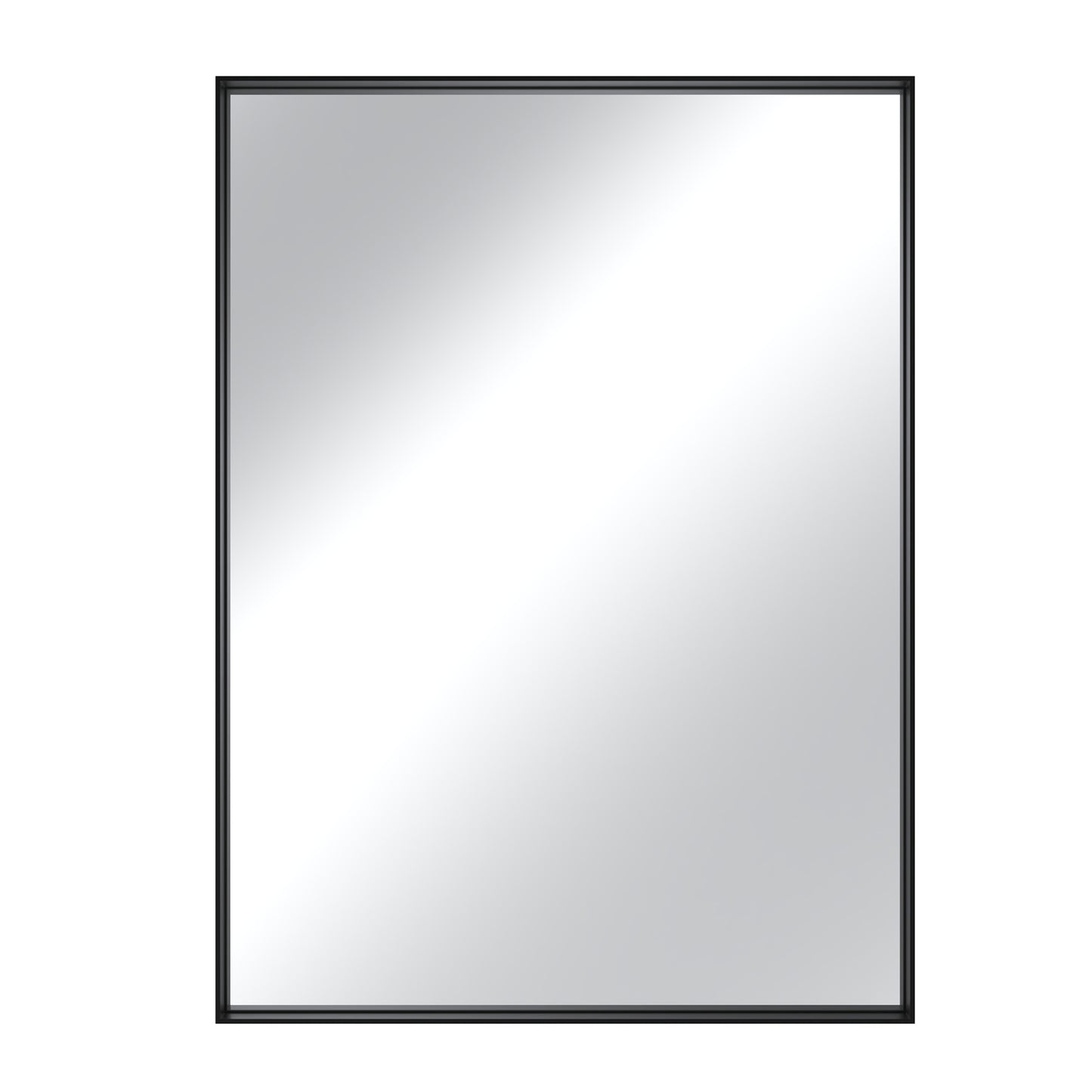 Vanityfus 22-in W 30-in H Rectangle Matte Black Framed Wall-Mounted Bathroom Vanity Mirror in Silver