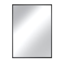 Vanityfus 22-in W 30-in H Rectangle Matte Black Framed Wall-Mounted Bathroom Vanity Mirror in Silver
