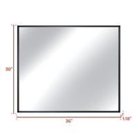 Vanityfus 30-in W 36-in H Rectangle Matte Black Framed Wall-Mounted Bathroom Vanity Mirror in Silver