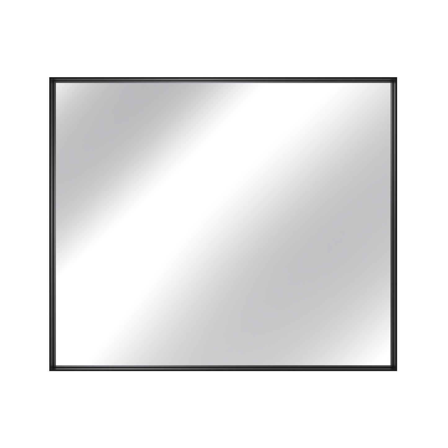 Vanityfus 30-in W 36-in H Rectangle Matte Black Framed Wall-Mounted Bathroom Vanity Mirror in Silver