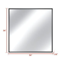 Vanityfus 36-in W 36-in H Rectangle Matte Black Framed Wall-Mounted Bathroom Vanity Mirror in Silver