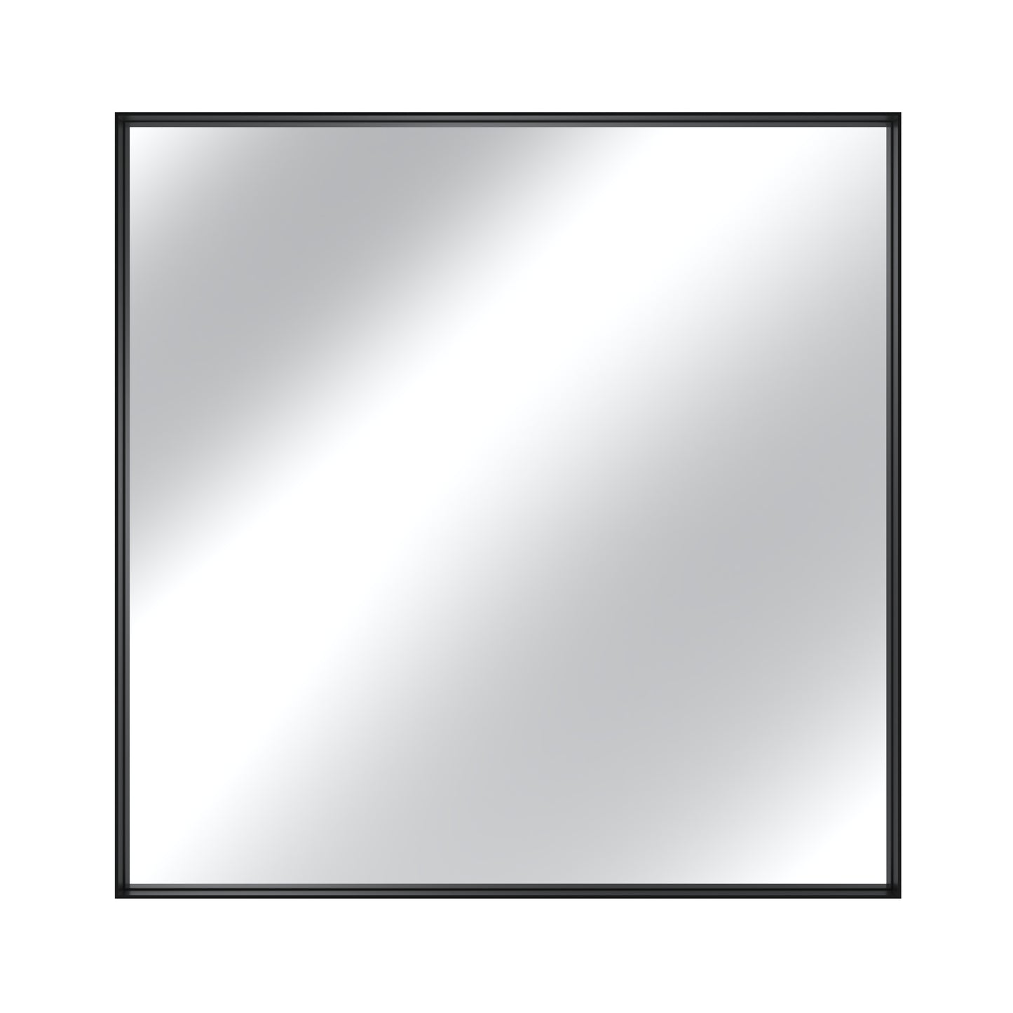 Vanityfus 36-in W 36-in H Rectangle Matte Black Framed Wall-Mounted Bathroom Vanity Mirror in Silver
