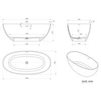 Vanityfus 30-in x 65-in Statuario White Marble Look Solid Surface Oval Freestanding Soaking Bathtub with Drain (Center Drain)