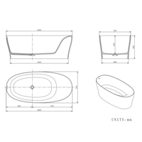 Vanityfus 30-in x 63-in Warm Brownwood Pure White Solid Surface Freestanding Oval Soaking Bathtub with Drain (Center Drain)