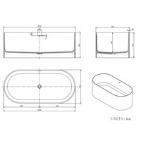 Vanityfus 30-in x 63-in Beige Light Gray Solid Surface Freestanding Oval Soaking Bathtub with Drain (Center Drain)