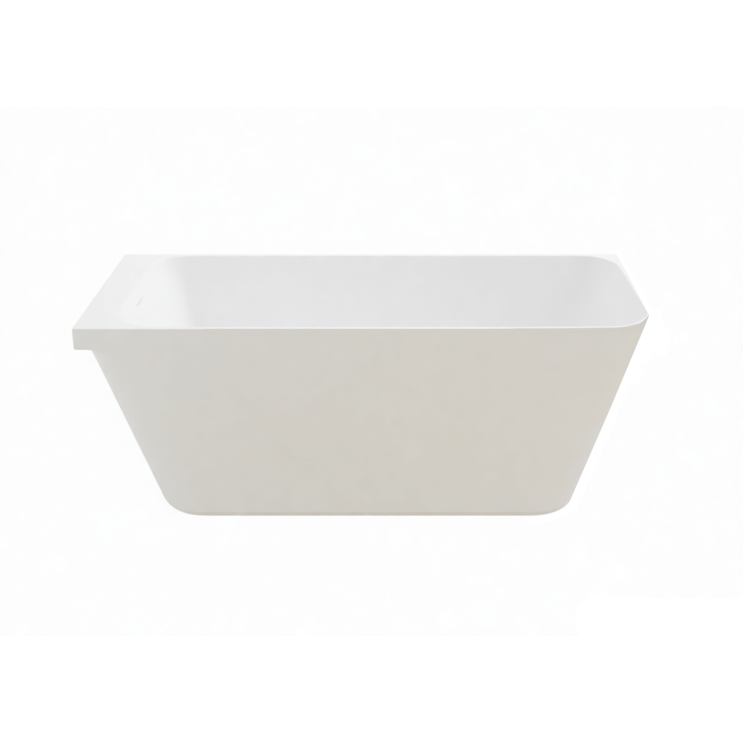 Vanityfus 29-in x 60-in Pure White Solid Surface Freestanding Rectangle Alcove Soaking Bathtub with Drain (Center Drain)