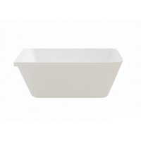 Vanityfus 29-in x 60-in Pure White Solid Surface Freestanding Rectangle Alcove Soaking Bathtub with Drain (Center Drain)