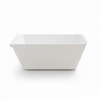 Vanityfus 29-in x 60-in Pure White Solid Surface Freestanding Rectangle Alcove Soaking Bathtub with Drain (Center Drain)