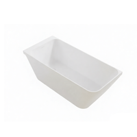 Vanityfus 29-in x 60-in Pure White Solid Surface Freestanding Rectangle Alcove Soaking Bathtub with Drain (Center Drain)
