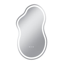 Vanityfus 20-in W 36-in H Irregular Frameless Wall-Mounted Beveled Dimmable LED Lighted Fog Free Bathroom Vanity Mirror in silver