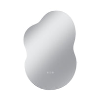 Vanityfus 24-in W 36-in H Irregular Frameless Wall-Mounted Beveled Dimmable LED Lighted Fog Free Bathroom Vanity Mirror in silver