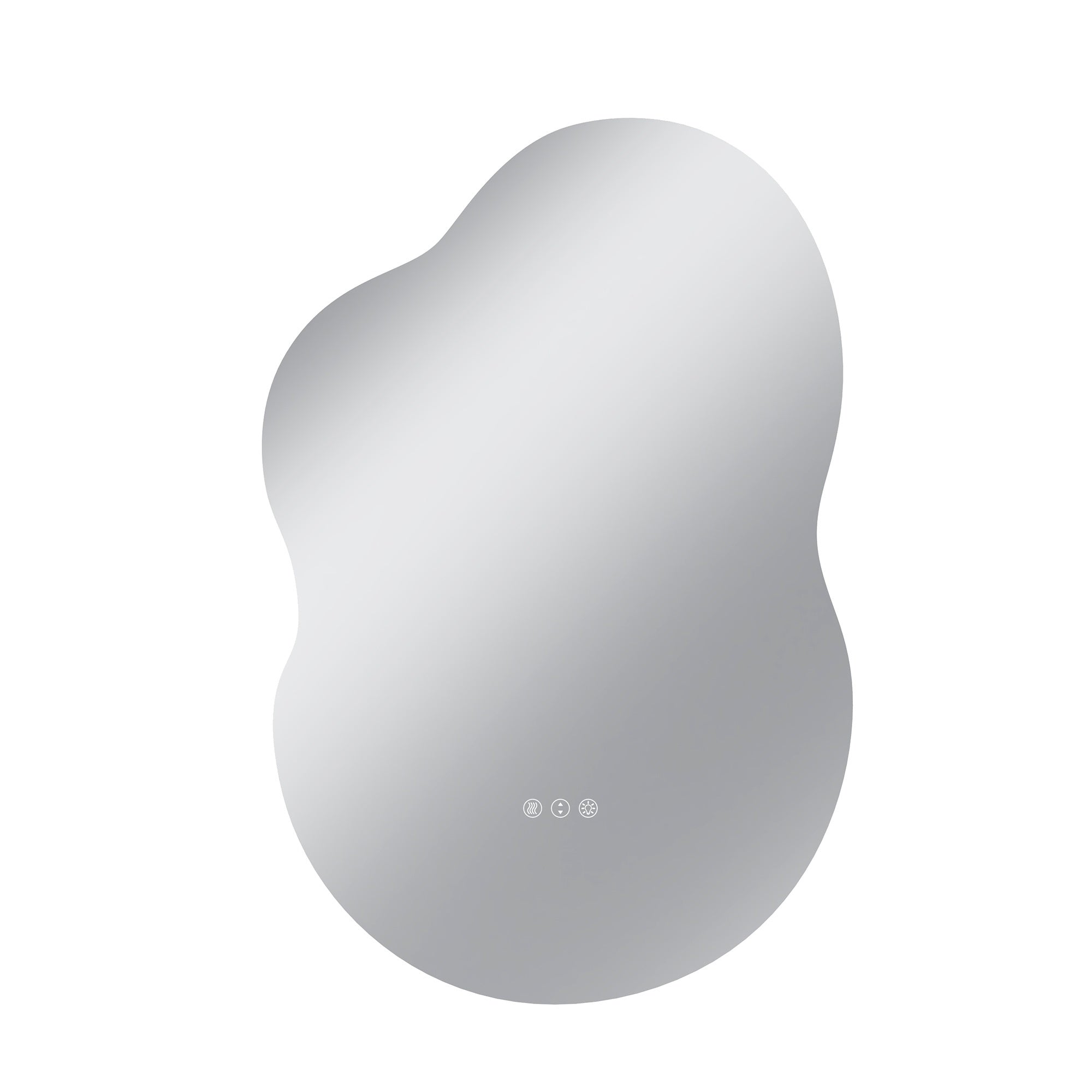 Vanityfus 24-in W 36-in H Irregular Frameless Wall-Mounted Beveled Dimmable LED Lighted Fog Free Bathroom Vanity Mirror in silver