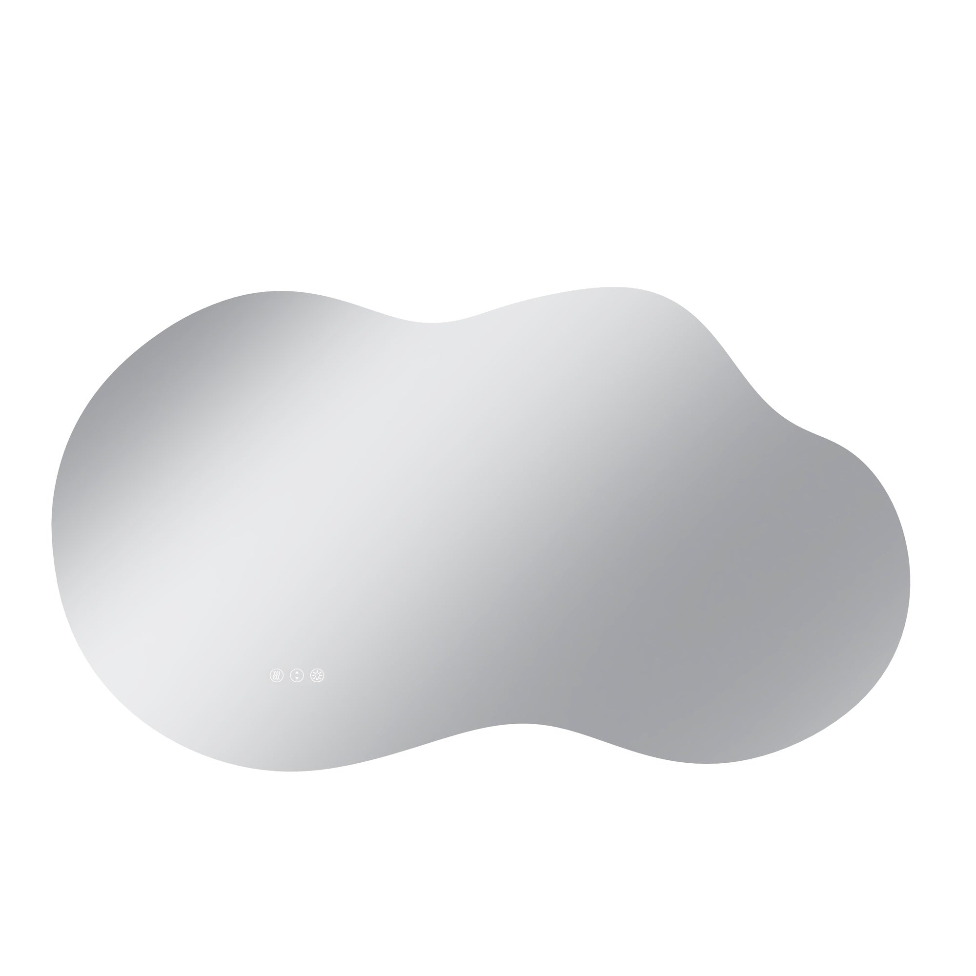 Vanityfus 27-in W 48-in H Irregular Frameless Wall-Mounted Beveled Dimmable LED Lighted Fog Free Bathroom Vanity Mirror in silver