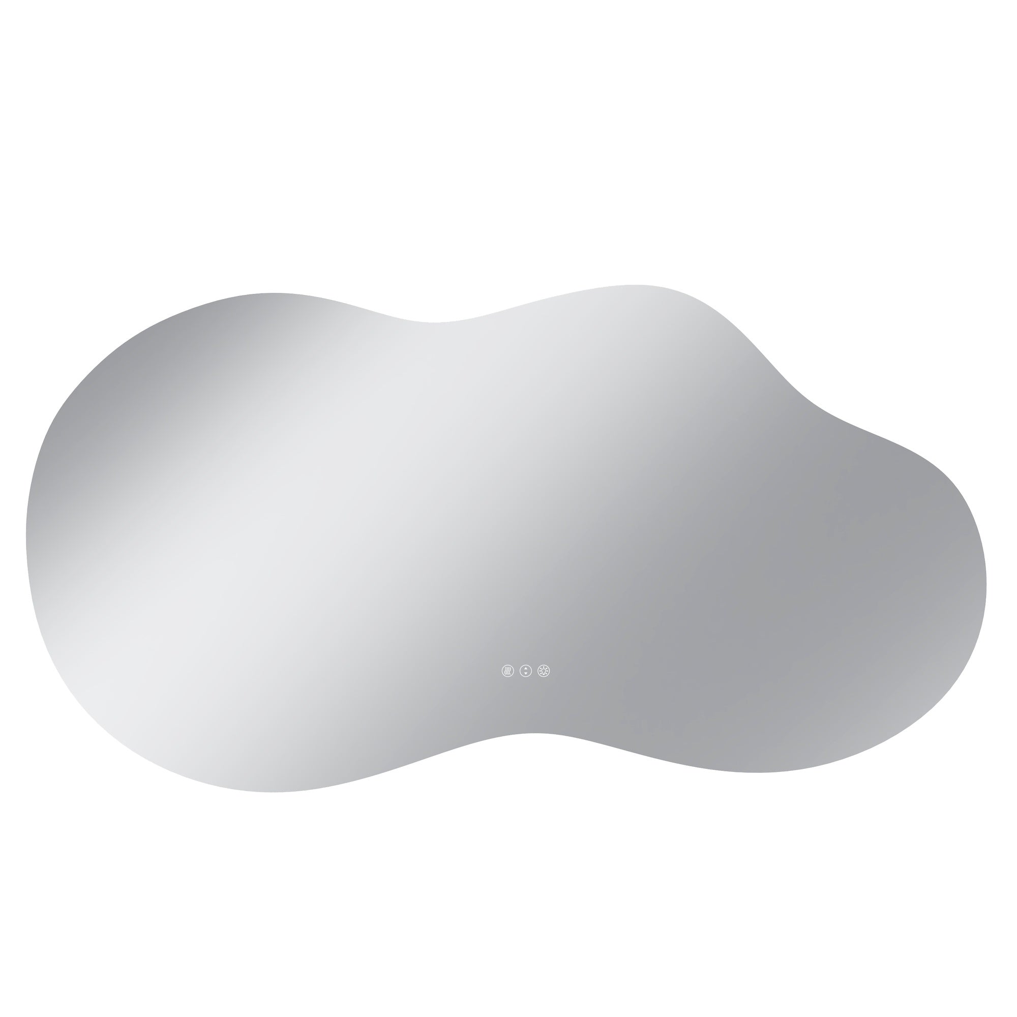 Vanityfus 32-in W 60-in H Irregular Frameless Wall-Mounted Beveled Dimmable LED Lighted Fog Free Bathroom Vanity Mirror in silver