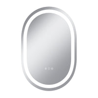 Vanityfus 20-in W 30-in H Oval Frameless Wall-Mounted Beveled Dimmable LED Lighted Fog Free Bathroom Vanity Mirror in silver
