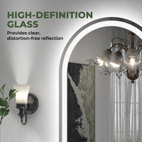 Vanityfus 20-in W 28-in H Arch Frameless Wall-Mounted Beveled Dimmable LED Lighted Fog Free Bathroom Vanity Mirror in sliver