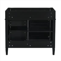 VanityFus 35.74-in Black Bathroom Vanity Single Sink Combo Undermount 1 Soft Close Door 3 Drawers Adjustable Shelves