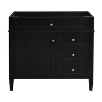 VanityFus 35.74-in Black Bathroom Vanity Single Sink Combo Undermount 1 Soft Close Door 3 Drawers Adjustable Shelves