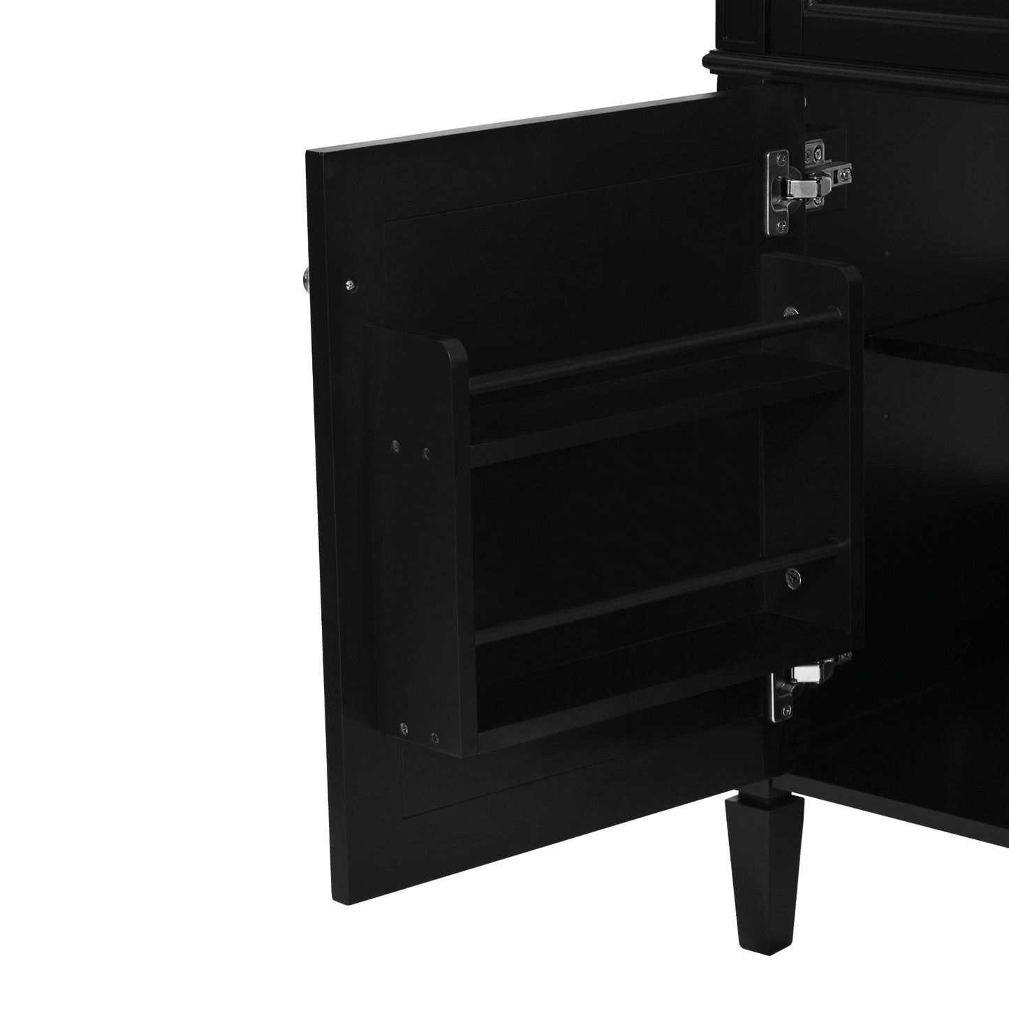 VanityFus 35.74-in Black Bathroom Vanity Single Sink Combo Undermount 1 Soft Close Door 3 Drawers Adjustable Shelves