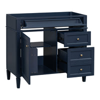 VanityFus 35.74-in Blue Bathroom Vanity Undermount 1 Soft Close Door 3 Drawers without Top