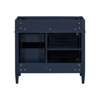 VanityFus 35.74-in Blue Bathroom Vanity Undermount 1 Soft Close Door 3 Drawers without Top