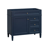 VanityFus 35.74-in Blue Bathroom Vanity Undermount 1 Soft Close Door 3 Drawers without Top