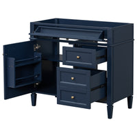 VanityFus 35.74-in Blue Bathroom Vanity Undermount 1 Soft Close Door 3 Drawers without Top