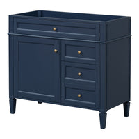 VanityFus 35.74-in Blue Bathroom Vanity Undermount 1 Soft Close Door 3 Drawers without Top