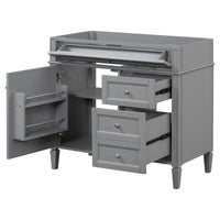 VanityFus 35.74-in Gray Bathroom Vanity Undermount 1 Soft Close Door 3 Drawers without Top